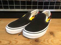画像1: 【35371-2599】VANS　SLIP-ON FLAME　（ブラック）　USED