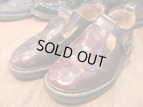 画像1: 【19148-118】Dr.Martens　ストラップ付きウィングチップローカット　（ワインレッド）　USED (1)