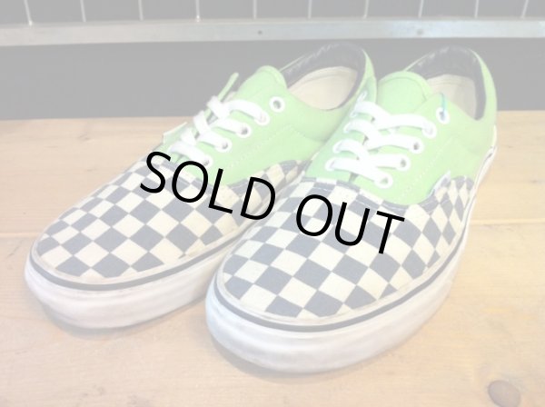 画像1: 【25249-439】VANS　ERA　VANDOREN　（グリーン/ホワイト・ネイビーチェック）　USED (1)