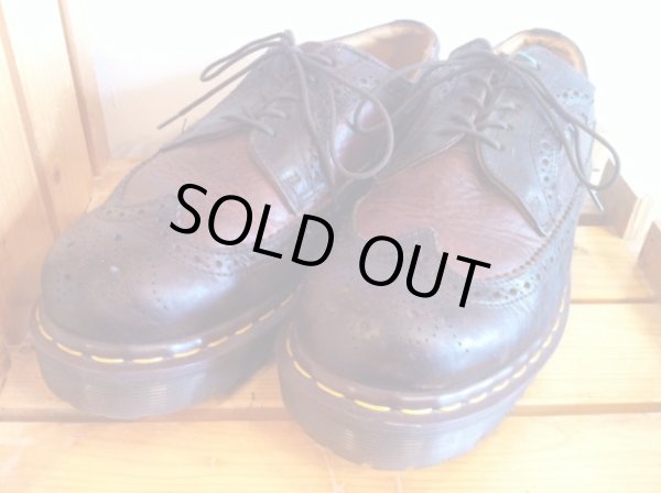 画像1: 【25901-555】Dr.Martens　ウィングチップローカット　（ブラウン/ダークブラウン）　USED (1)