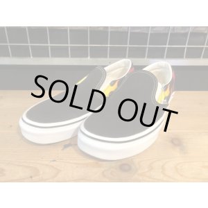 画像: 【35371-2599】VANS　SLIP-ON FLAME　（ブラック）　USED