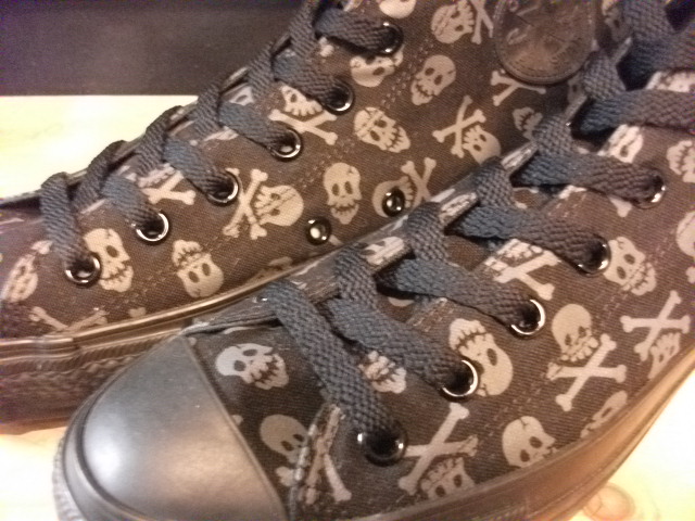 画像: 【24618-240】converse ALL STAR SKULL HI （ブラック/グレー）　新品