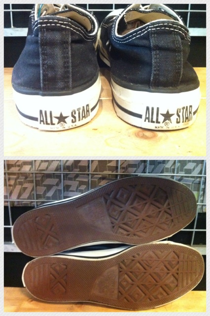 画像: 【24579-323】converse ALL STAR OX （ブラック）　USED