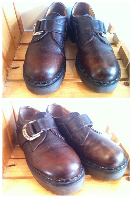 画像: 【24838-329】Dr.Martens　ストラップ付きローカット　（ブラウン）　USED