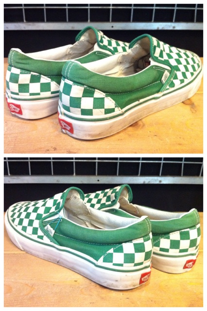 画像: 【24958-345】VANS　SLIP-ON　（ホワイト/グリーン）　USED