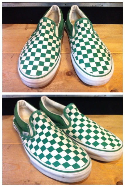 画像: 【24958-345】VANS　SLIP-ON　（ホワイト/グリーン）　USED