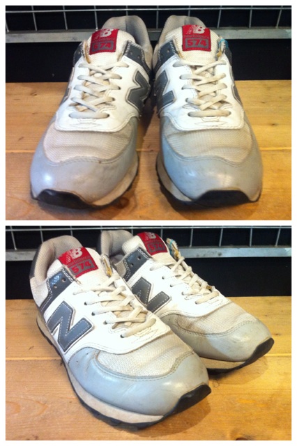 画像: 【25026-379】new balance M574MWGR （ホワイト/グレー/レッド）　USED