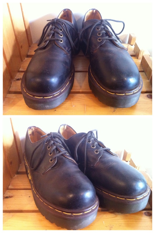 画像: 【25128-396】Dr.Martens　4ホールローカット　プラットフォーム　（ダークブラウン）　USED