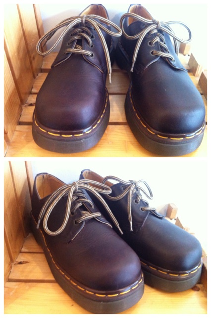 画像: 【25564-496】Dr.Martens　プラットフォーム4ホールローカット　（ブラウン）　USED