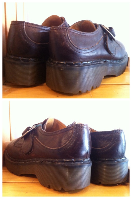 画像: 【25773-515】Dr.Martens　プラットフォームストラップ付きローカット　（ブラウン）　USED