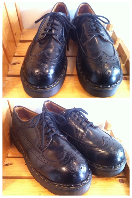 画像: 【25772-514】Dr.Martens　プラットフォームウィングチップローカット　（ブラック）　USED