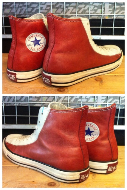 画像: 【25865-532】converse ALL STAR LEATHER JOE HI　（レッド）　USED