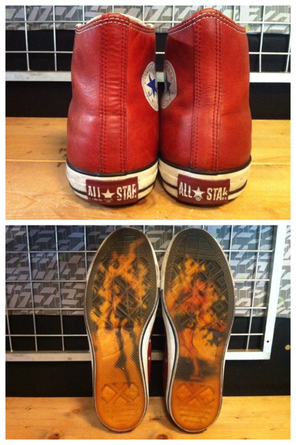 画像: 【25865-532】converse ALL STAR LEATHER JOE HI　（レッド）　USED