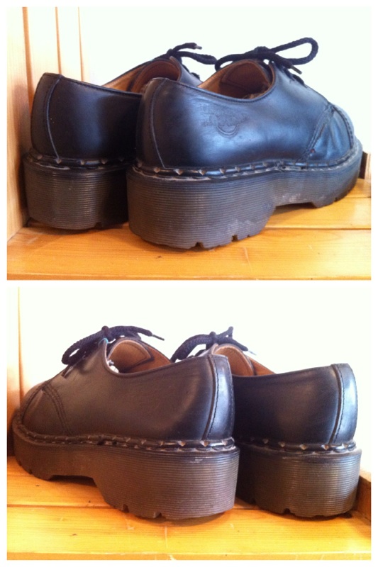 画像: 【25894-538】Dr.Martens　プラットフォームストレートチップローカット　（ブラック）　USED