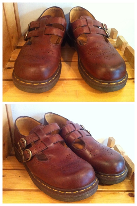 画像: 【25885-548】Dr.Martens　ストラップ付きローカット　（ブラウン）　USED