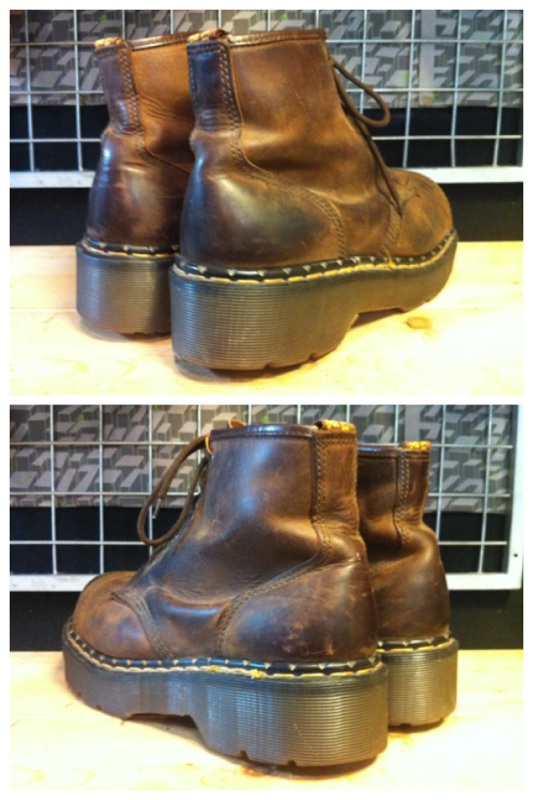 画像: 【26436-661】Dr.Martens　プラットフォームスチールトゥ6ホール　（ブラウン）　USED