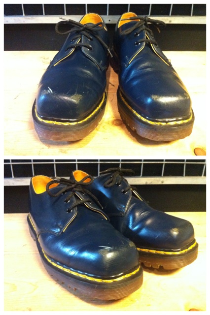 画像: 【26685-684】Dr.Martens　スクエアートゥ3ホールローカット　（ネイビー）　USED