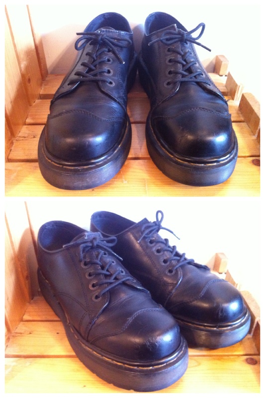 画像: 【26680-704】Dr.Martens　トゥキャッププラットフォームローカット　（ブラック）　USED