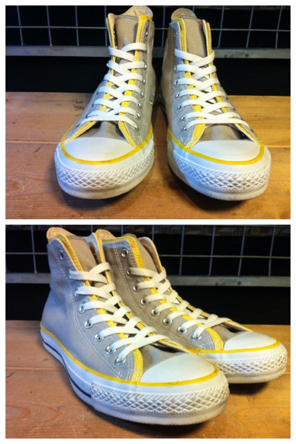 画像: 【26987-733】converse　ALL STAR LAYERING HI　（グレー/イエロー）　USED