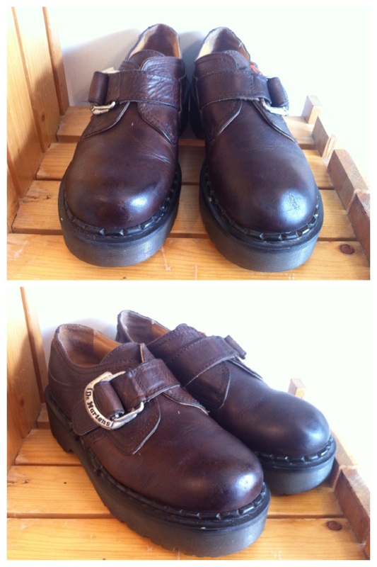 画像: 【27639-793】Dr.Martens　プラットフォームストラップ付ローカット　（ブラウン）　USED