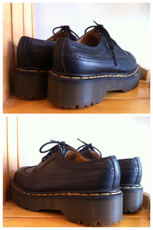 画像: 【27636-799】Dr.Martens　プラットフォームウィングチップローカット　（ブラック）　USED