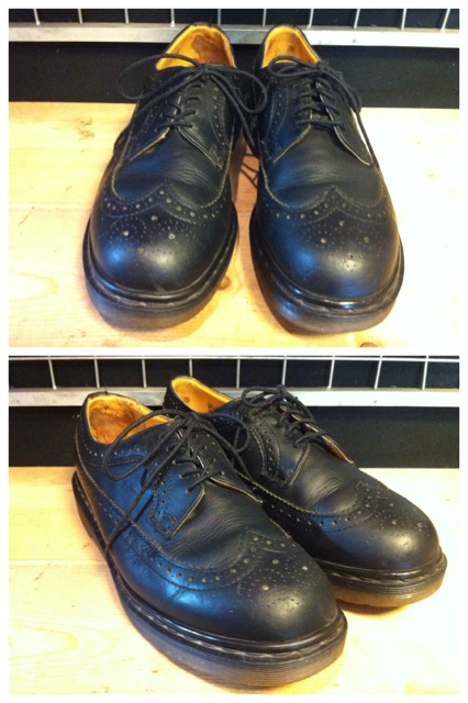 画像: 【27823-822】Dr.Martens　ウィングチップローカット　（ブラック）　USED