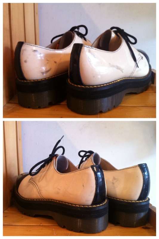 画像: 【27810-828】Dr.Martens　プラットフォームストレートチップローカット　（ホワイト/ブラック）　USED