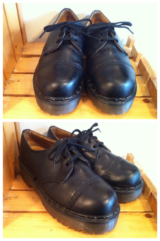 画像: 【27808-851】Dr.Martens　プラットフォームストレートチップローカット　（ブラック）　USED