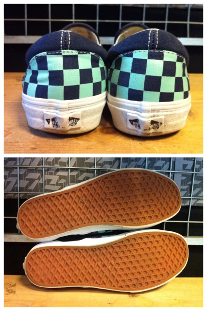 画像: 【27900-857】VANS　SLIP-ON　（ブラック/エメラルドチェック）　USED