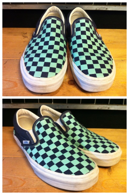 画像: 【27900-857】VANS　SLIP-ON　（ブラック/エメラルドチェック）　USED