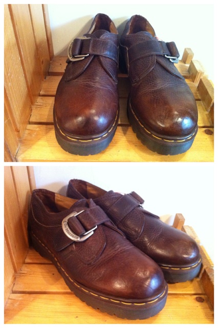 画像: 【28167-894】Dr.Martens　プラットフォームストラップ付ローカット　（ブラウン）　USED