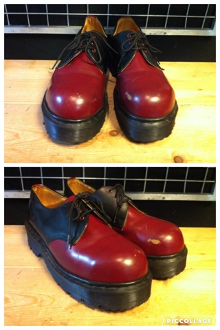 画像: 【28543-1012】Dr.Martens　プラットフォームローカット　（ブラック/チェリーレッド）　USED