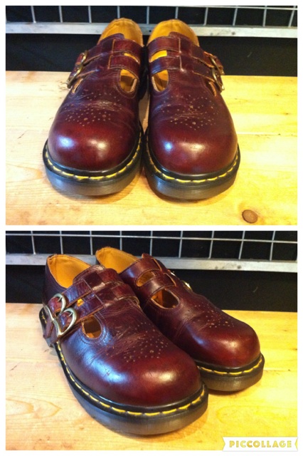 画像: 【28822-1078】Dr.Martens　ストラップ付ローカット　（ボルドー）　USED