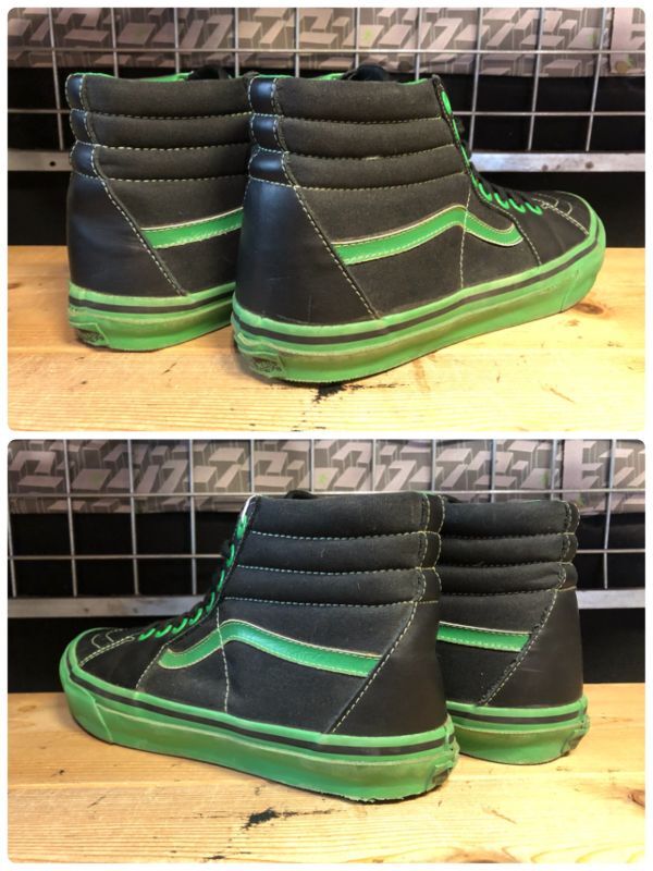 画像: 【34187-2424】VANS　SK8-HI　（ブラック/グリーン）　USED