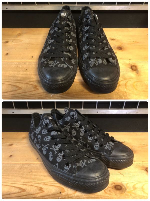 画像: 【34674-2496】converse　ALL STAR SKULL OX　（ブラック/グレー）　新品